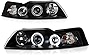 For 1999-2004 Ford Mustang LED Halo Ring Black Projector Headlight Headlamp Assembly, Driver & Passenger Side