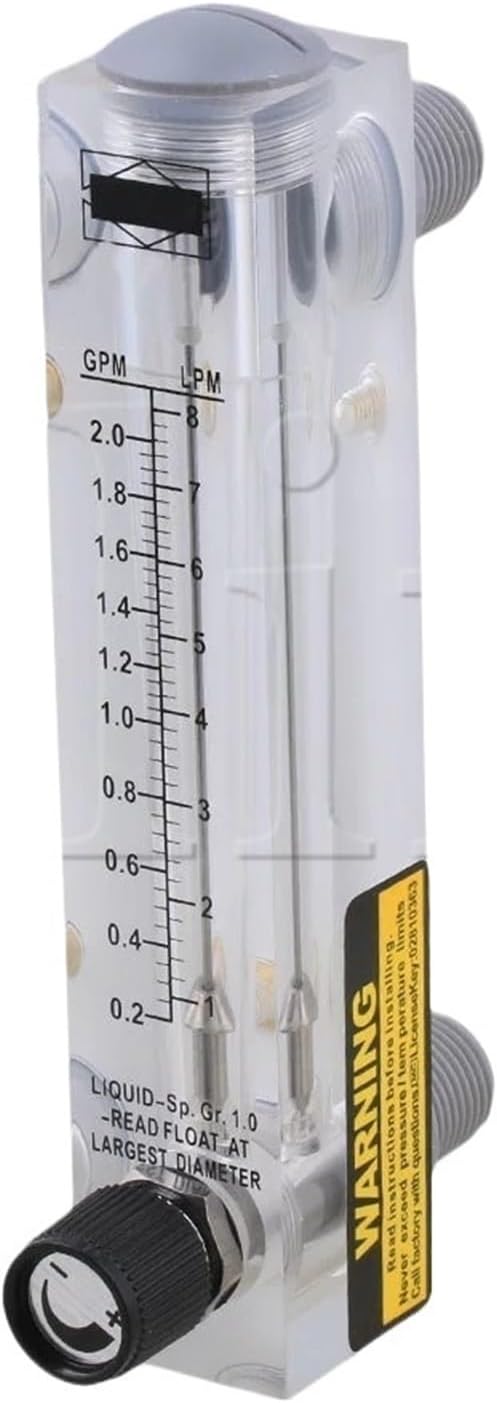 LZM-15T Adjustable Panel Type Flowmeter Flow Meter for Liquid 0.2-2.0GPM