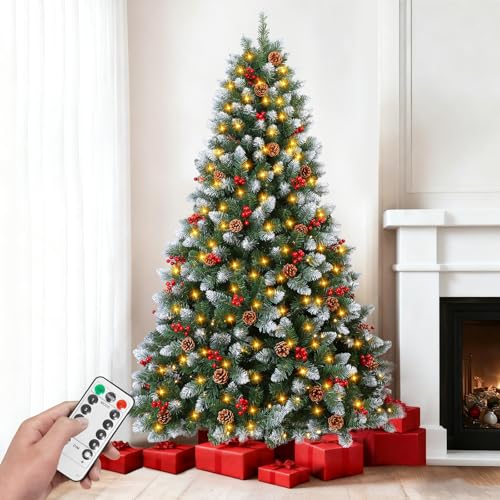 Rollingsurfer 180CM Albero Di Natale Artificiale Pre-Illuminato Pre-Decorato, 847 Punte