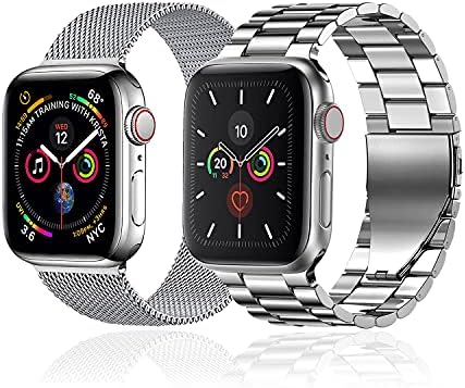 baklon Compatible avec Bracelet Apple Watch 38mm/40mm/41mm,en Acier  Inoxydable Metal pour Bracelet iWatch Se Series 7/6/5/4/3/2/1(Argent,38mm/40mm/41mm)  : Amazon.fr: High-Tech