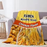 Ramen Noodle Soup Ramen Chicken Flavor Throw Blanket Super Soft Flannel Blanket Home Decor - Plush L
