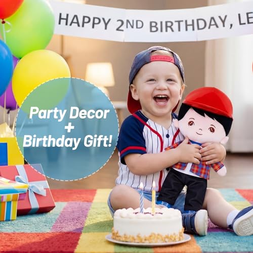 Image of OUOZZZ Soft Plush Baby Boy Doll 12.6 Inch, Red Hat Snuggle Buddy | Perfect Birthday Toy & Gift for 1 Year Old Boys, Cuddly Companion Suitable for Infants & Toddlers