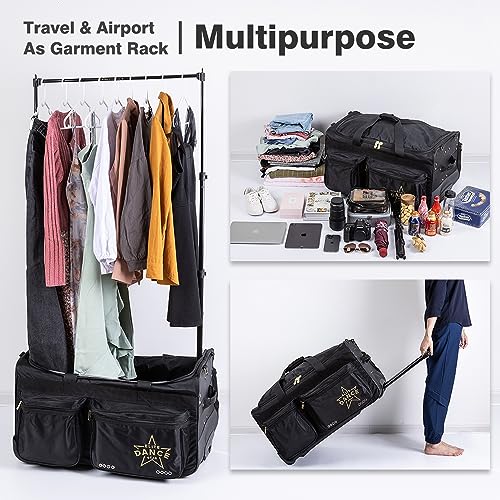 28 Inch Dance Bag With Garment Rack, Costumes Bags for Travel, Duffle for Dancer, Competition With Wheels (Non-foldable)2