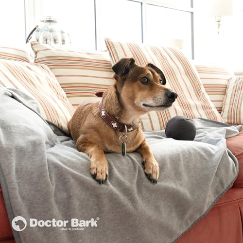 Doctor Bark | kuschelige Hundedecke waschbar bis 95°C, hygienische, weiche Fleecedecke für Sofa und Hundebett, Flauschige Haustierdecke - Made in Germany (XL - 140x100 cm/Hellgrau)