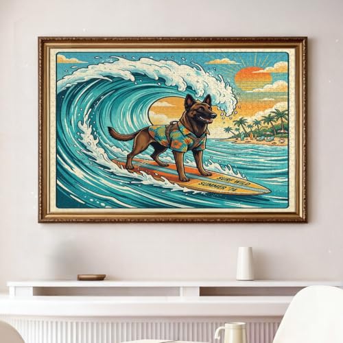 Rompecabezas de playa belga Malinois de 1000 piezas, el regalo creativo ideal para adultos 4