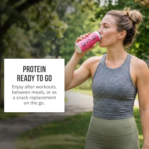 Image of MYND Sparkling Protein Water, Clear Protein Drink - 20g Whey Protein Isolate per Can, 12 Pack - Lactose Free, Gluten Free, No Added Sugar - Ready-to-Drink Carbonated Protein - Pomegranate Flavor