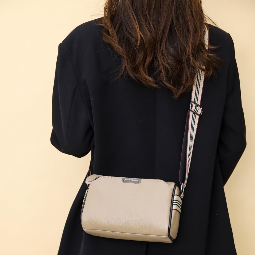 Genuine Leather Crossbody bags for Women Classic Shoulder Cross Body Purse Luxury Trendy Wide Strap Purses Bag - Image 3