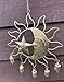 Celestial Wind Chime | Crescent Moon and Star Inside Silhouetted Sun | Copper Colored Metal | 13.5