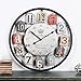 Tosbess 50CM Relojes de Pared Silencioso Grandes Originales de Metal Estilo Vintage...