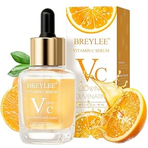 BREYLEE Vitamin C Serum for Face & Eye (1.4 oz) for Brightening Skin,Dark Spot Remover,Reduce Wrinkle,Anti Aging,Moisturizer with Hyaluronic Acid,Vitamin E,Retinol