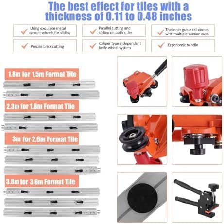 Precision Manual Tile Cutter - Double Rail Tool for Ceramic & Porcelain, Ideal for Workshops & Industrial Use, Heavy Duty