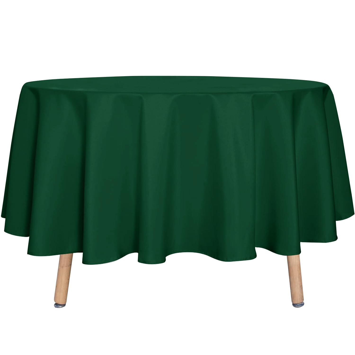 sancua 90 Inch Round Tablecloth, Hunter Green