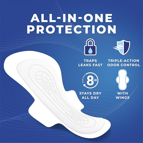 Image of Stayfree Ultra Thin Overnight Pads with Wings, For Women, Reliable Protection and Absorbency of Feminine Moisture, Leaks and Periods, 40 count - Pack of 3
