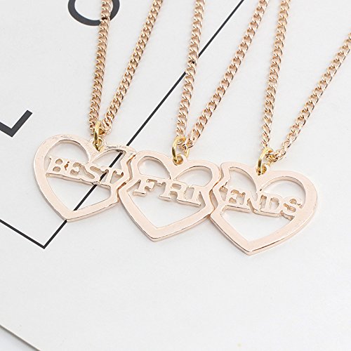 YALLNASL 3 BFF Gifts Necklace Matching Heart Necklaces for Best Friends Forever Necklace for BFF Birthday Christmas Gift for Best Friend Bestie Friendship Gifts Necklaces2