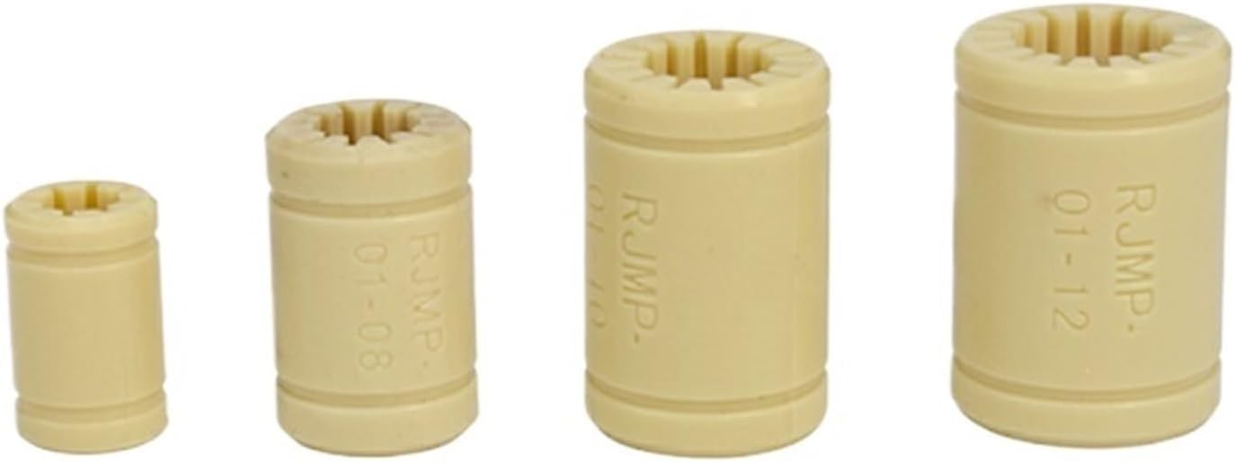 1/2/3/4pcs RJMP-01-06 08 10 12 Plastic Linear Bearings Bushing Solid Polymer Bearing Shaft(3Pcs,RJMP-01-12)