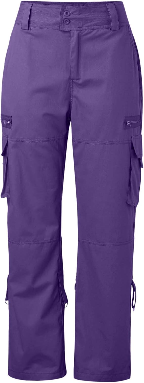 Cozy Winter Travel Pants: High-Waisted Cargo Pants for Women