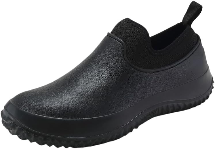 Men's Waterproof Non Slip Chef Shoes Food Service Kitchen Shoes Lightweight Slip on Garden Shoes for Camping and Yard Work