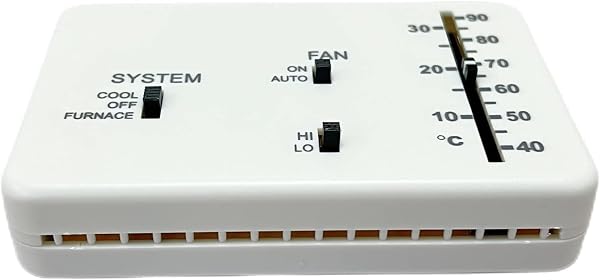 RV Thermostat, RV Analog Thermostat Replacement for Dometic (Cool Only/Furnace) 3106995.032, 12 VDC (White)