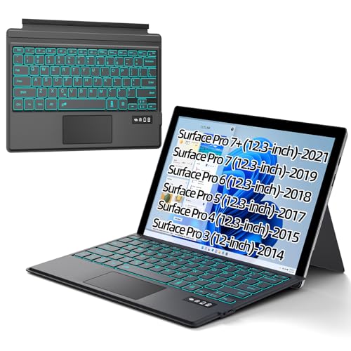 XIWMIX Surface Pro 7/7+/6/5/4/3 Keyboard Type Cover, 7-Color...
