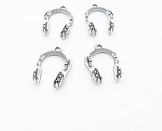 50 Pieces Jewelry Making Charms Antique Silver Tone for Necklace Pendant Bracelet H8XR0 Headset Headphone