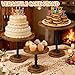 LLAXERGU Cake Stand Rustic Industrial Wood Round Cupcake Stands Cake Stand Set of 3 Dessert Table Display Set Serving Tray Decoration for Birthday Celebration Party Baby Shower