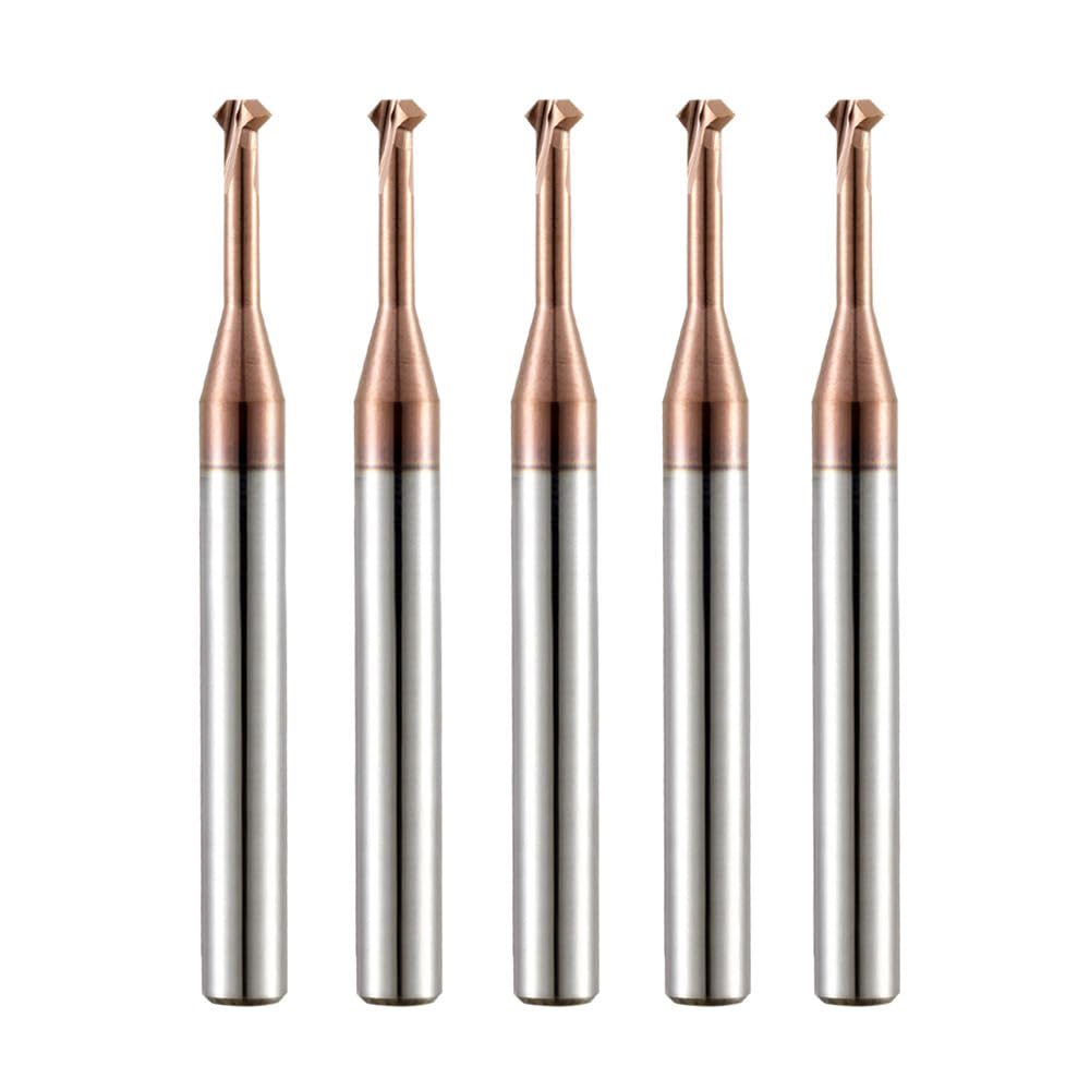 LUOCUT 90 Degree Chamfer End Milling Cutter Front&Back Deburrer Solid Carbide Coated for Metal Hole Internal Burr Removal CNC Tool - 5pcs D3.0 * 4 * 9 * 50 * 90°