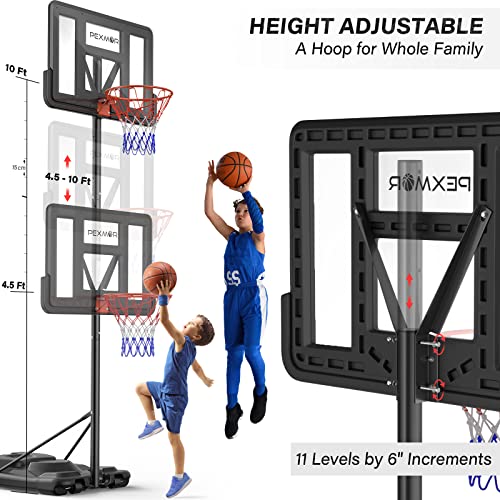 PEXMOR 44 Inch Basketball Hoop Outdoor 510 Ft Adjustable