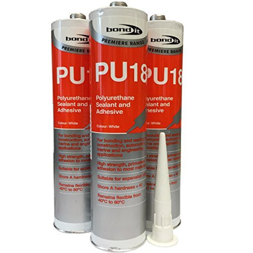 Buy (2 TUBES) PU18 WHITE Polyurethane Sealant Adhesive Strong Flexible