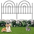 ULIOK Decorative Garden Fence, 32 Panels No Dig Fence 45.3ft(L) x13in(H) Animal Barrier for Dog Rabbit, Arched Flower Bed Wire Border Rustproof Metal Panel Fencing for Yard Patio Outdoor Decor