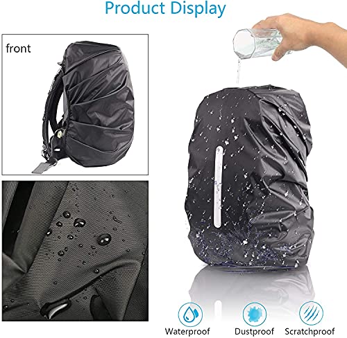 GUKOY Rain Cover for Backpacks with Reflective Strips (16-70L), Waterproof Backpack Update Adjustable Non-Slip Cross Straps, Rainproof Snowproof Dustproof Anti-Frost Covers - Image 3