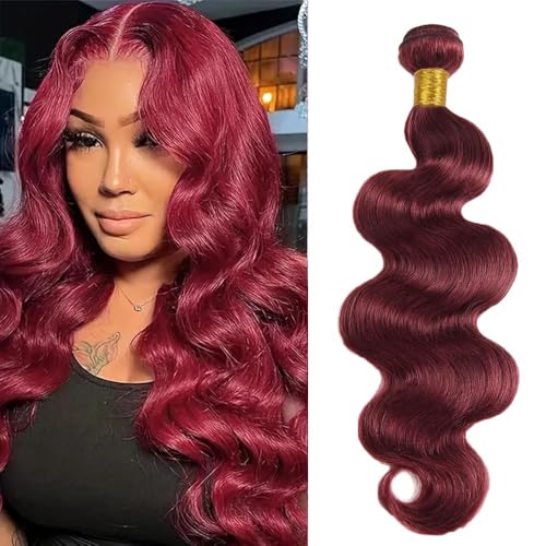 12A 99J Burgundy Body Wave Bundles Human Hair 1 Bundle