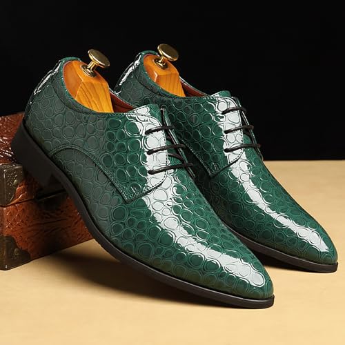 Men's Patent PU Leather Derby Dress Shoes Cap Toe Formal Shoes for Men Classic Men's Dress Shoes3