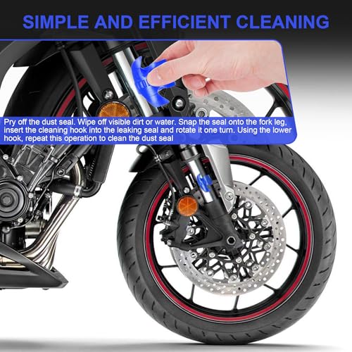 Image of RUTU Motorcycle Fork Seal Saver Cleaner Front Fork Seal Clean Tool Shock Repairing Absorber Tool 45mm-55mm 2pack Blue