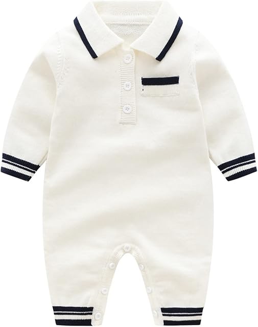 Autumn Clothes for Baby Newborn Girls Boys Knit Sweater Patchwork Spring Winter Long Sleeve Romper Costume Clothes