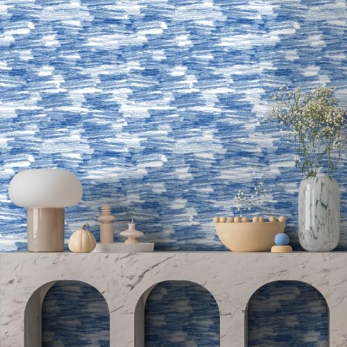 Papier peint abstrait bleu ciel autocollant pour masquer les défauts