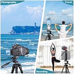 Lusweimi 72-Inch Tripod for ipad Pro iPhone, Camera Tripod for Phone with 2 in 1 Tripod Mount Holder for Cell Phone/Tablet/Webcam/Gopro, Tripod with Carry Bag and Wireless Remote for Photography/Video