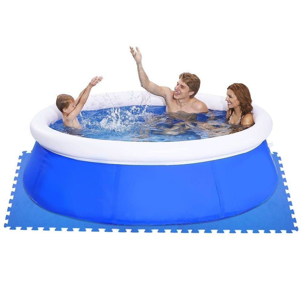 Tappeto Puzzle per Piscina Antiscivolo Morbido 60x60x1 cm 6 Pezzi Blu