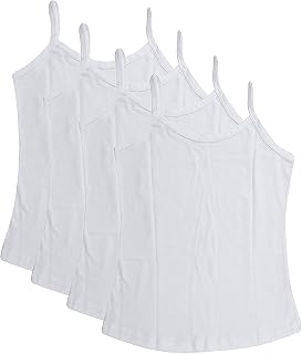 LYKOR Girls 100% Cotton Slip Soft Cotton Slips Singlet Neck Slips Camisole|Young Girls Camisole Pack of 4pcs Price In India
