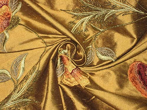 Tissu Dupioni en soie pure au mètre avec motif fleur pour couture