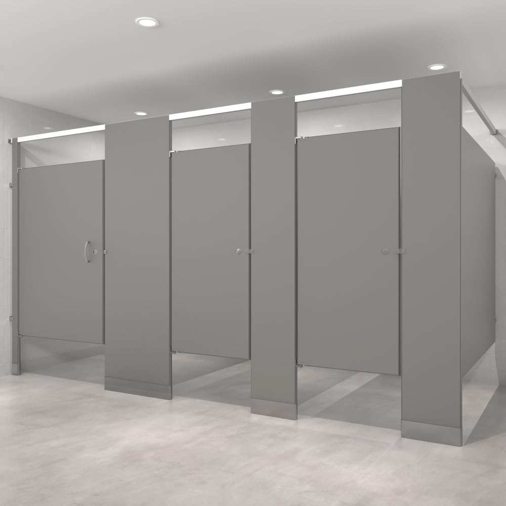 Hadrian Powder Coated Steel Toilet Partition, Overhead Braced Commercial Restroom Stall Divider, Left Hand Corner 3| ADA Options Included | Lift-Gate Delivery Included