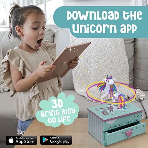 Amitié Lane Unicorn Musical Jewelry Box For Girls - Unicorns Gifts For Girls - Music Box For 5 Year Old Birthday Gifts Or Ages 6, 7, 8, Kids Jewelry Box, Unicorn Bedroom Decor For Little Girl (Mint) #TOP5