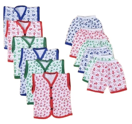 Image of Baby Boys Pack of 6 Cotton Top & Bottom Clothing Set| Comfortable, Breathable, Lightweight, Skin Friendly|SL 11