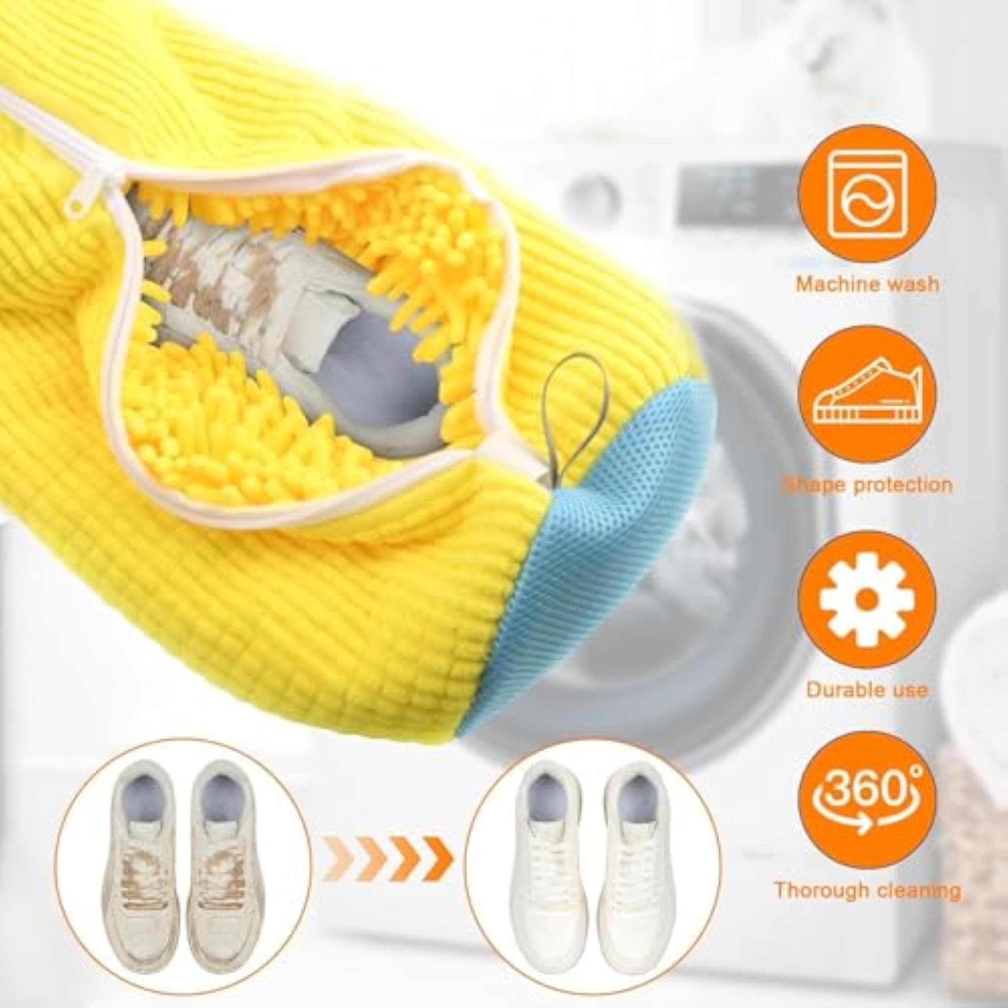 Durable Mesh Sneaker Laundry Bag, Washable Shoe Protector