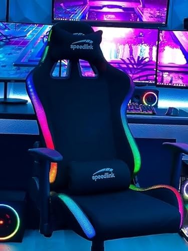 REGYS RGB - Sedia da scrivania per giocatori, regolabile in altezza, con illuminazione, colore nero - Sedia gaming - Immagine 1