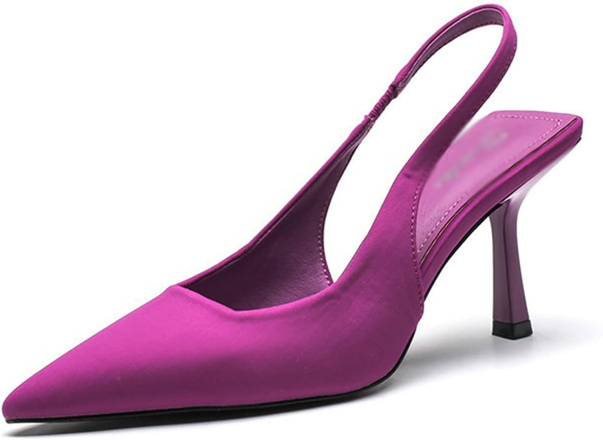 USCAA Pump Heels for Women Ladies Sandals High Heels Ladies Party Dress High Heels Luxury Pointed Toe High Heels Ladies Fashion Spring Summer Trend (Color : Hortel�, Size : 36)