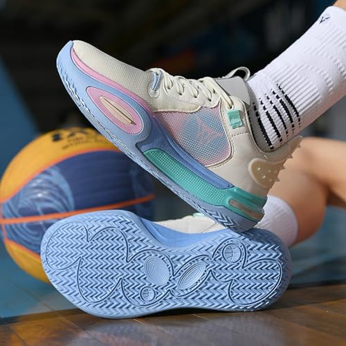 Ravr Road Men's Breathable Non-Slip Basketball Sneakers Athletic Sport Shoes with Rubber Outsole Comfortable Casual Design for Outdoor & Indoor Play4