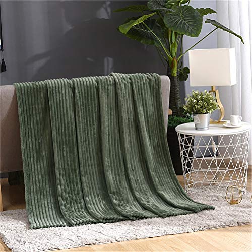 Couverture plaid vert 70x100 cm en flanelle de polyester pour canapé et lit