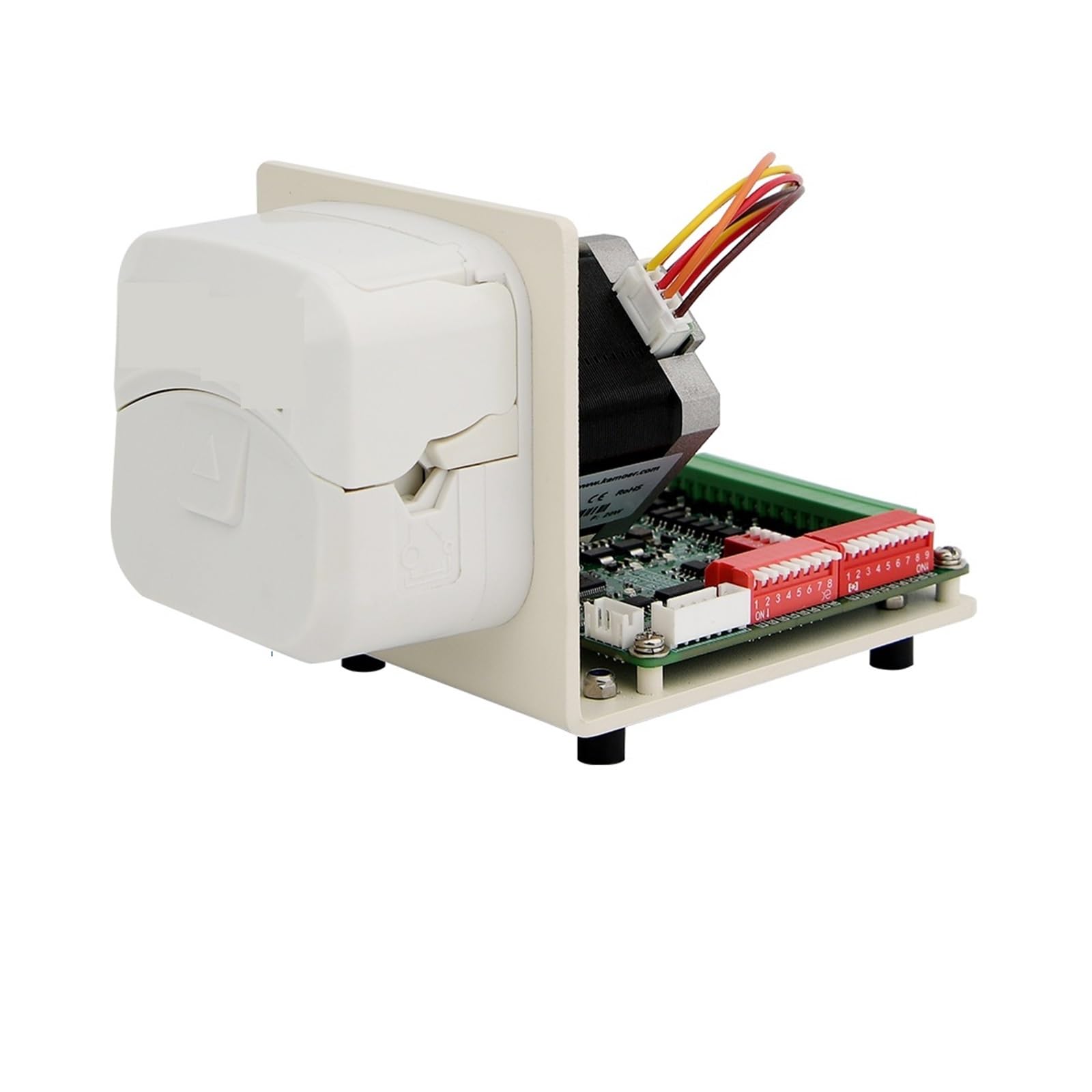 CUDTAPI - MED42-KK300 High Flow Embedded Peristaltic Pump 24V Stepper Motor Adjustable Dosing 1-485m/min Support CAN/RS485 Liquid Paste Filling Machine(S25)