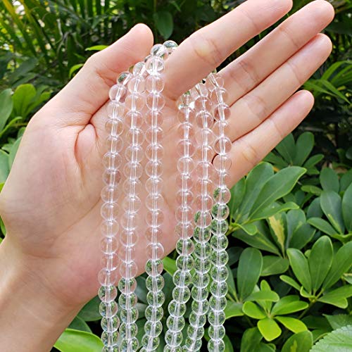 1 Strand Adabele Lab Created Clear Crystal White Quartz Gemstone 8Mm Loose Round Stone Beads (44-47Pcs) For Jewelry Craft Making Gs17-8 #TOP2