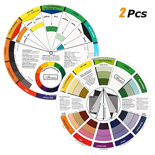 Rubywoo&chili Colour Mixing Guide Wheel, Pocket Colour Guide Wheel, Pocket Colour Wheel for Makeup Blending Board Chart Color Mixed Guide Mix Colors